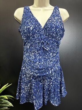 Millers Woman swim dress,ruched, V neck,circle detai,padded,scoop back